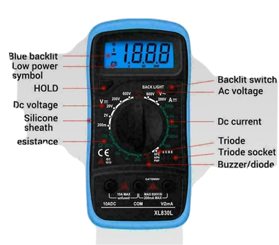 #ad 2 PACK Digital Multimeter XL830L AC DC Voltmeter Ohmmeter Voltage Tester $12.95