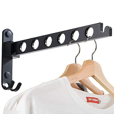 #ad Retractable Folding Wall Clothes Hanger Collapsible Laundry Hanging Dryer Rack $15.92