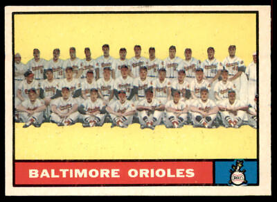 #ad 1961 Topps #159 Baltimore Orioles TC Very good $3.99