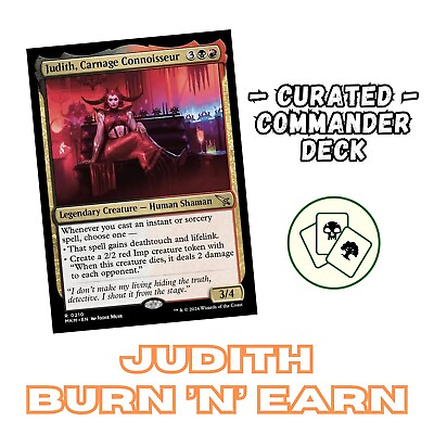 #ad Judith Carnage Connoisseur Custom Commander Deck Rakdos Burn EDH Deck GBP 79.00