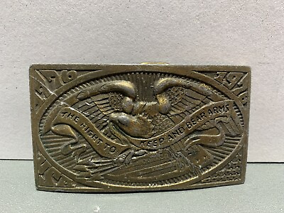 #ad Vintage “The Right To Keep And Bear Arms” 1776 1976 C.P. Romano Belt Buckle 1974 $25.00