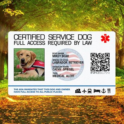 #ad SERVICE DOG ID CARD FOR SERVICE ANIMAL PROFESSIONAL RATED 10 $15.99