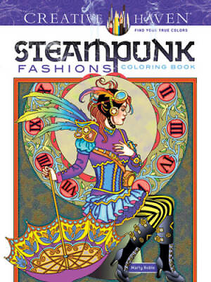 #ad Creative Haven Steampunk Fashions Coloring Book Adult Coloring ACCEPTABLE $3.98