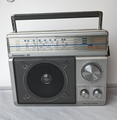 #ad Vintage 1988 Radio Realistic Portavision 60 AM FM Boombox Radio Wireless Corded $40.67