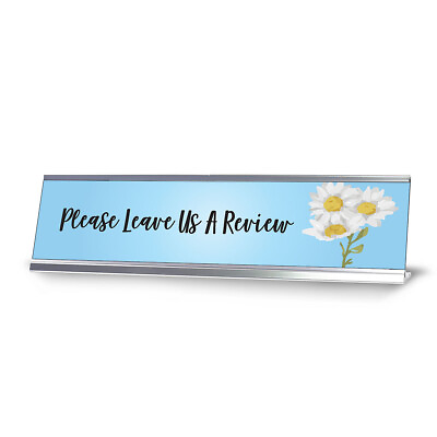 #ad Please Leave Us A Review Desk Sign or Front Desk Counter Sign 2 x 8quot; $14.24