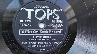 #ad Laurie Wayne 78rpm EP 10 inch Tops Records #R276 49 Little Child $19.99