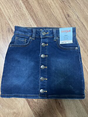 #ad Girls#x27; Soft Wash Button Front Jeans Skirt Cat amp; Jack Size S 6 6X $9.99