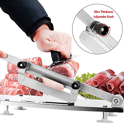 #ad Manual Frozen Meat Slicer Mutton Ham Beef Cutter Stainless Steel Cutting Machine $26.99