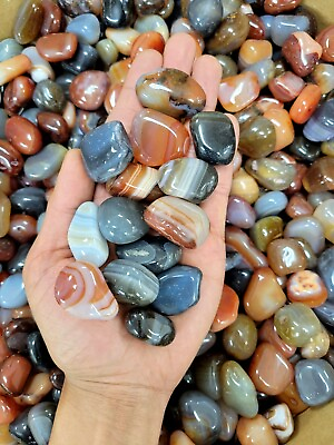 #ad Tumbled Stones Assorted Mixed Polished Agate Crystals Bulk Crystals Blend $21.50