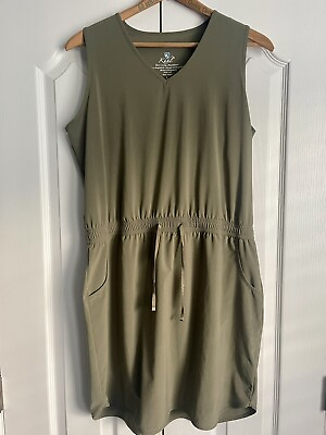#ad Kuhl Born In The Mountains Vantage Sleeveless Dress Sage Forest Green Large EUC $25.99