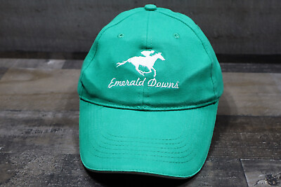#ad Emerald Downs WA Strapback Casual Hat Cap Adult Adjustable Green Horse Racing $6.17
