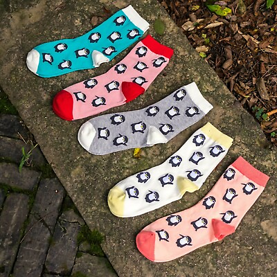 #ad Women Fun Socks Cute Penguin Cartoon Animal Fun Novelty Cotton Socks Gift $9.09