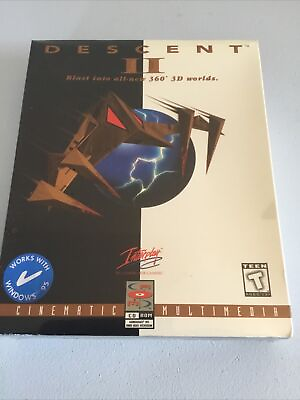 #ad Descent II Descent 2 Drone Simulator Big Box IBM PC Interplay 1996 Sealed Mint $146.00