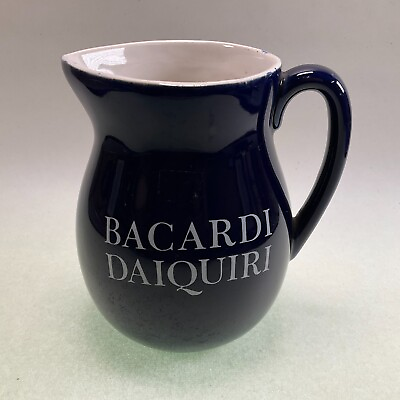 #ad Bacardi Daiquiri Rum Pitcher Bar Jug Cobalt Vintage $12.99