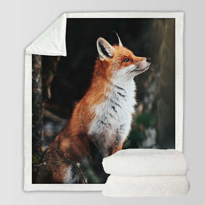 #ad Beautiful Fox Throw Blanket $64.90