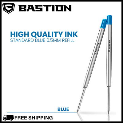#ad BASTION PENS INK REFILL REPLACEMENT CARTRIDGE Bolt Action Pen Fine Tip Blue 2X $8.18