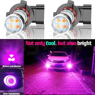 #ad NEW 2x 9005 H10 9145 100W 14000K Purple LED Headlight Bulbs Kit Fog Light DRL $17.93