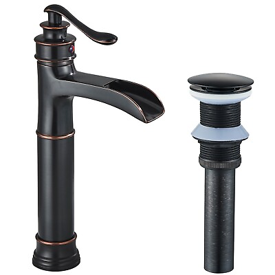 #ad Oil Rubbed Bronze Bathroom Sink Faucet Single Handle Vessel Mixer Tap With Drain $58.00