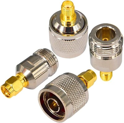 #ad 4 Pc Type N Male amp; Female to SMA Male amp; Female RF Coaxial Connector Adapter Kit $13.89