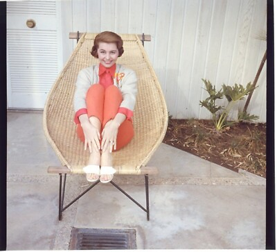 #ad Cyd Charisse 1960#x27;s Mid Century Chair Photo Shoot Original 2 1 4 Transparency $49.99
