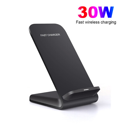 #ad 30W Wireless Charger Stand Dock For Apple iPhone 15 14 13 Pro 12 XS Samsung S24 $6.69