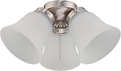 #ad Three LED Cluster Ceiling Fan Light Brushed Nickel Finish with Frosted Glass $41.48