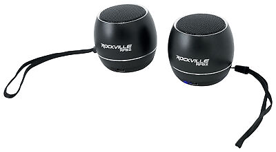 #ad Pair Rockville RPB3 BLACK Handheld Wireless Linking Portable Bluetooth Speakers $17.95