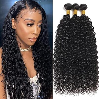 #ad Water Curly Bundles 16 18 20 Inch Brazilian Virgin Human Hair Water Wave 3 Bu... $112.78