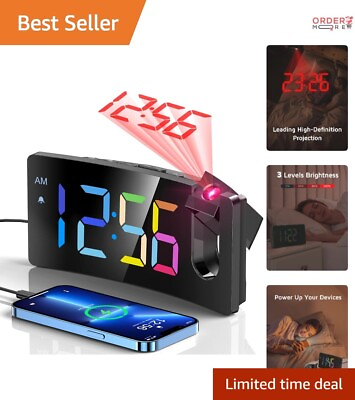 #ad Elegant LED Alarm Clock with Built In Backup Battery for Reliable Timekeeping $39.88