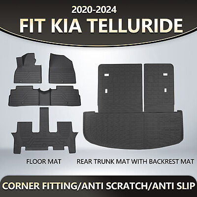 #ad Cargo Liner with Backrest Mats Trunk Liners For 2020 2024 Kia Telluride $151.72