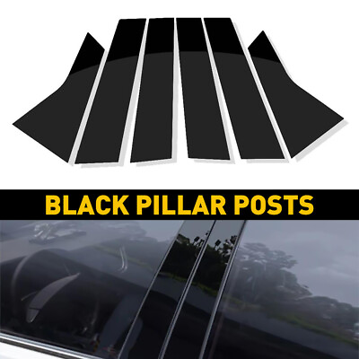 #ad 6pcs Glossy Black Post Pillar for 2018 2021 Accord Honda Window Door Trim Cover $14.16