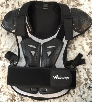 #ad Webetop Kids Body Chest Spine Vest Protector $AVE BLK SILVER L Motocross Ski $17.00