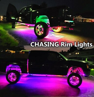 #ad 17.5quot; APP Remote CHASING Flowing Multi function LED Trucks Wheel Well Rim Lights $199.49