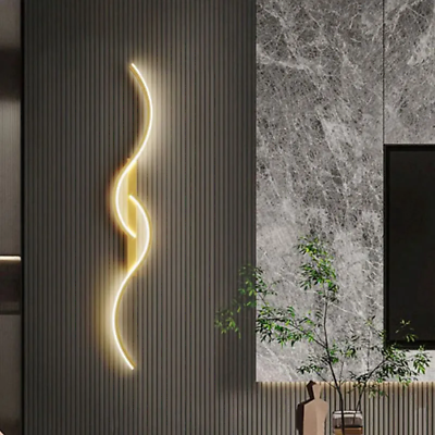 #ad #ad Modern LED Wall Lamp Minimalist Bedroom Bedside Sconce Strip Lustre Room Sofa $303.45