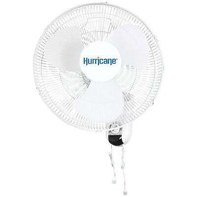 #ad Hurricane Classic 16 Inch 90 Degree Oscillating 3 Speed Wall Mounted Fan White $34.99