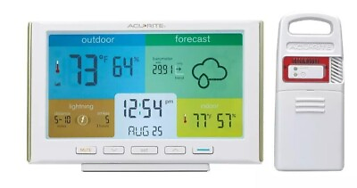 #ad AcuRite 01071SB Digital Color Weather Station Forecaster W Lighting Detection $39.99