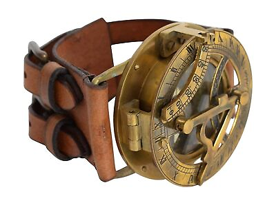 #ad CH Brass Nautical Vintage Directional Magnetic Sundial Clock Wrist Marine Com... $51.69