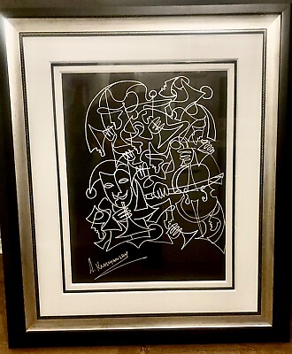 #ad Late Night Tunes by Anatole Krasnyansky – A Unique Ink Drawing on Paper $8400.00