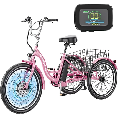 #ad 24quot; 26quot; Adult Electric Trike Tricycle 350W 48V 14.5AH Lithium Battery w Basket $849.00