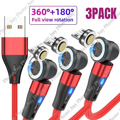#ad 3 Pack Magnetic Micro USB Fast Charging Cable For Android Samsung Charger Cord $14.30