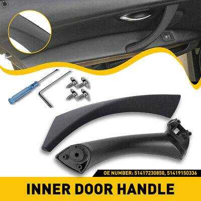 #ad Door Handle Interior Black Right Side Pull For Trim 2004 2012 BMW E90 E91 E92 $19.09