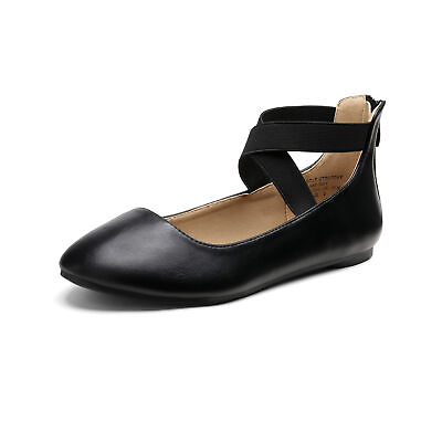 #ad Women Ballet Flats Round Toe Elastic Ankle Strap Slip On Office Work Flat Shoes $23.99