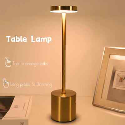 #ad Cordless USB Rechargeable Table Desk Lamp LED Touch Dimmable Bedroom Night Light $22.30
