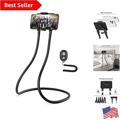 #ad Flexible Gooseneck Phone Stand with Wireless Remote for Versatile Phone Usage $47.99