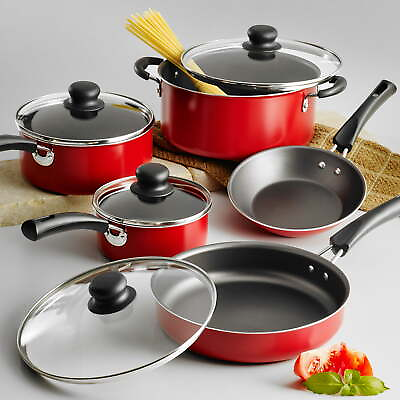 #ad 9 Piece Cookware Set Nonstick Pots and Pans Home Kitchen Cooking Non StickNEW $26.67