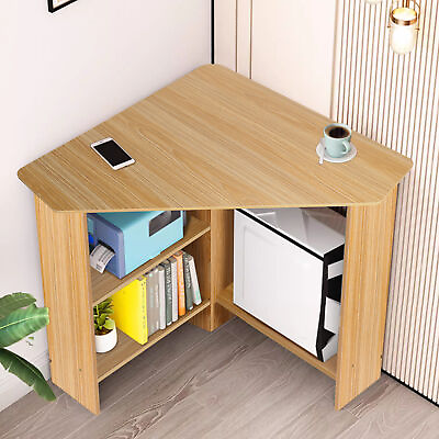 #ad Corner Desk Small Space Industrial Computer Desk Triangle Desk with Storage ao $82.00