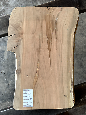 #ad Live edge Cherry Slab #1516 unfinished free shipping $60.00