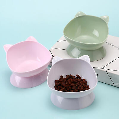 #ad Cat Bowl Pet Dog Cat Elevated Feeder Food Water Raised Bowl Tilted Stand Bowl $7.63