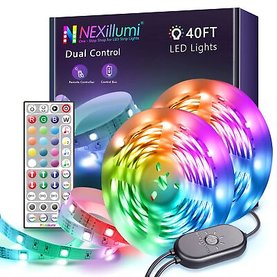 #ad 40 ft Led Lights Strip with Remote Control Music Sync RGB LED Strip Lights for B $20.61