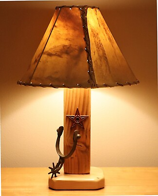 #ad The Old El Paso Table Lamp w 15quot; Rawhide Shade Rustic Southwestern Cowboy Decor $209.95